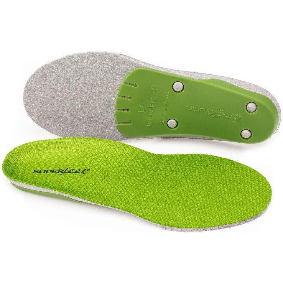 Superfeet Wide GREEN Insoles - Premium Arch Support for Flat Feet & Plantar Fasciitis - Ideal for Running, Hiking & Work Boots