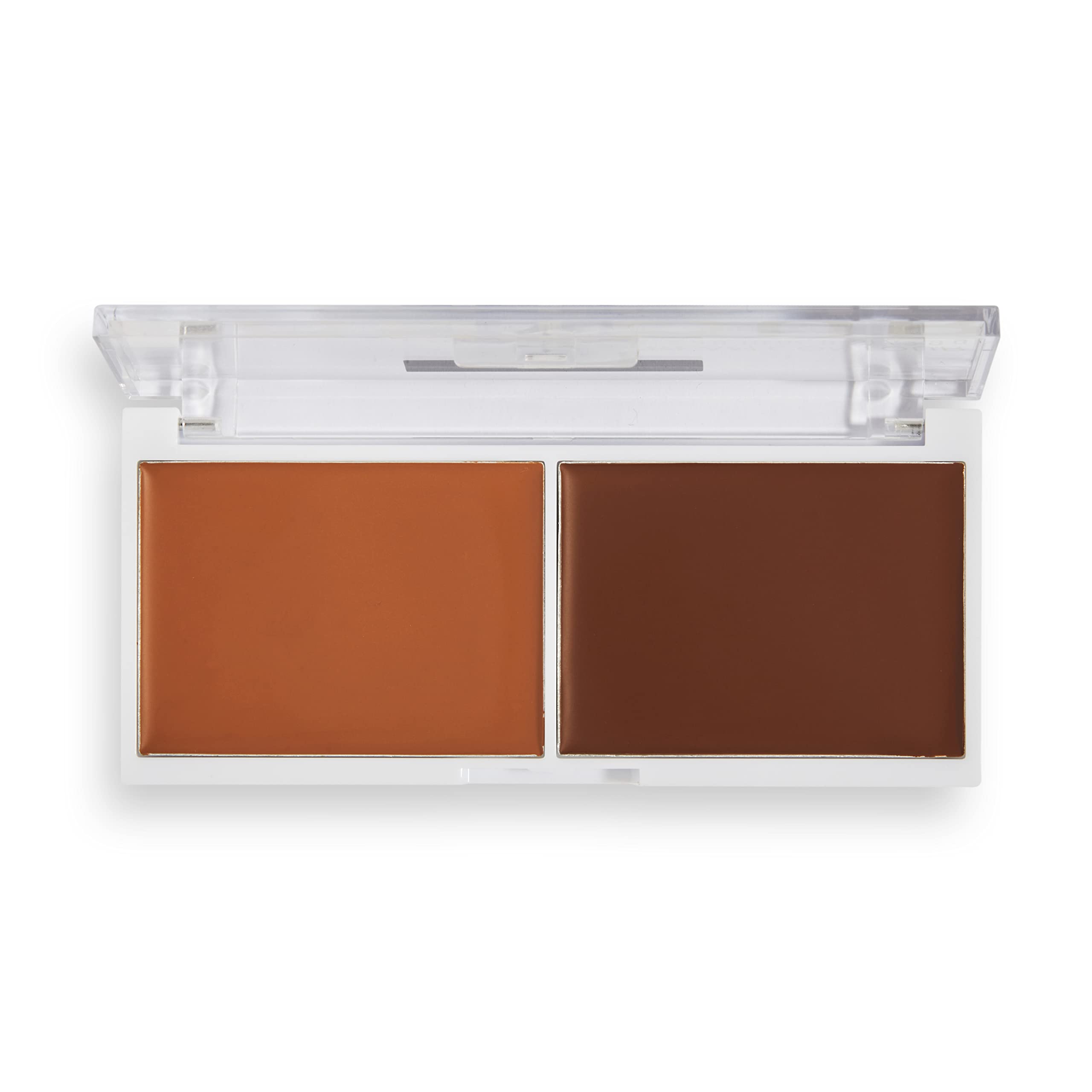 Revolution Relove Cream Contour Duo - Light/Medium Shade | Full Coverage Face Contouring Palette | Long-Lasting Flawless Finish | Professional Makeup Concealer & Contouring Kit (Dark) | Perfect for Everyday Glam & Special Occasions