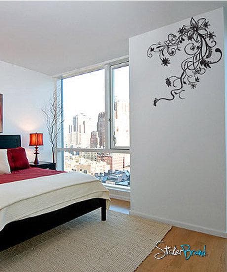 Vinyl Wall Decal Sticker - Elegant Flower Vines Floral Design #539 | Perfect for Home Decor, Nursery, Bedroom & Office Wall Art