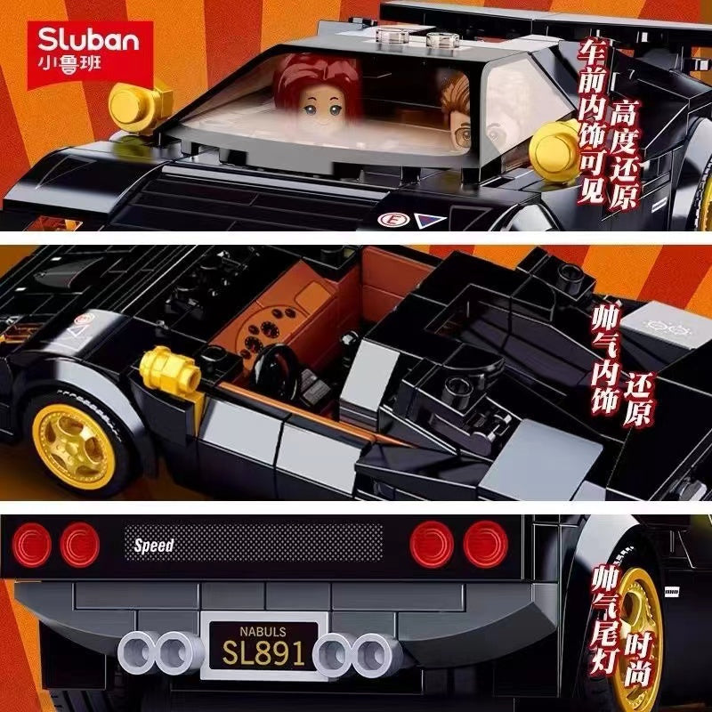Sluban Lamborghini Countach Model Car Building Kit - 1:24 Scale Sports Car Toy for Kids & Adults, Perfect for Collectors Display & DIY Assembly Fun