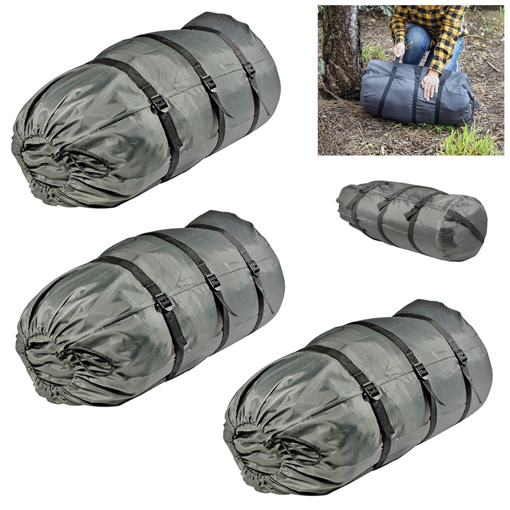 3X Lightweight Camping Compression Stuff Sack - Waterproof Sleeping Bags Storage Organizer for Hiking, Backpacking & Outdoor Gear - Compact Travel Accessories for Sports Equipment