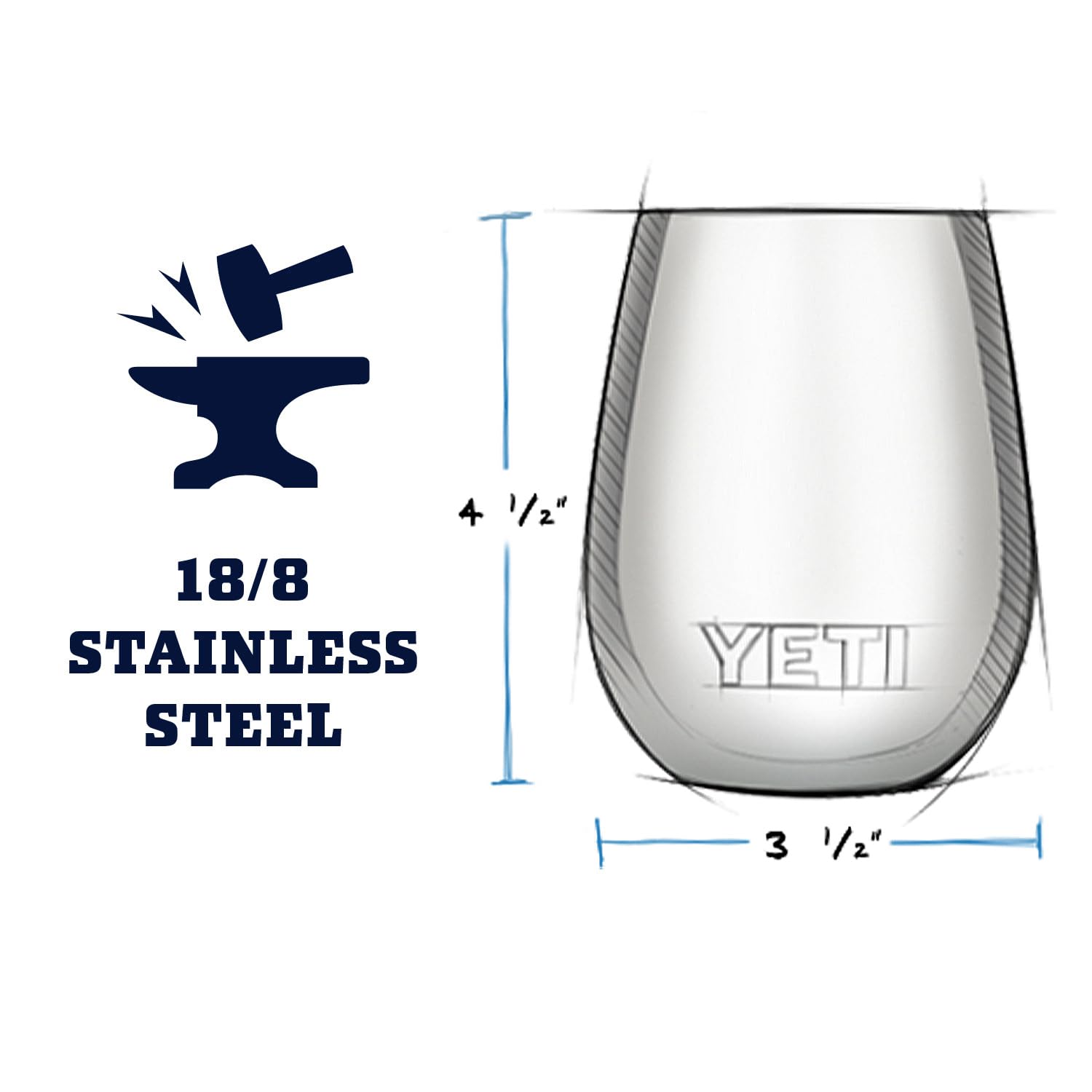 YETI Rambler 10 oz Stainless Steel Wine Tumbler with MagSlider Lid - Vacuum Insulated, Leakproof, Double-Wall Insulation for Hot & Cold Drinks - Perfect for Outdoor, Camping, Travel & Home Use