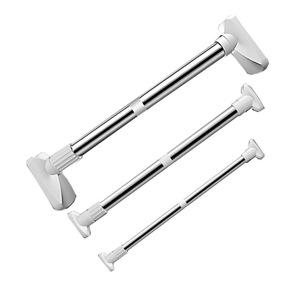 Stainless Steel Tension Shower Curtain Rod - No Drill Adjustable Telescopic Bathroom Rod (88-160cm) for Modern Showers & Bathtubs - Perfect for Small Spaces & Rental Homes