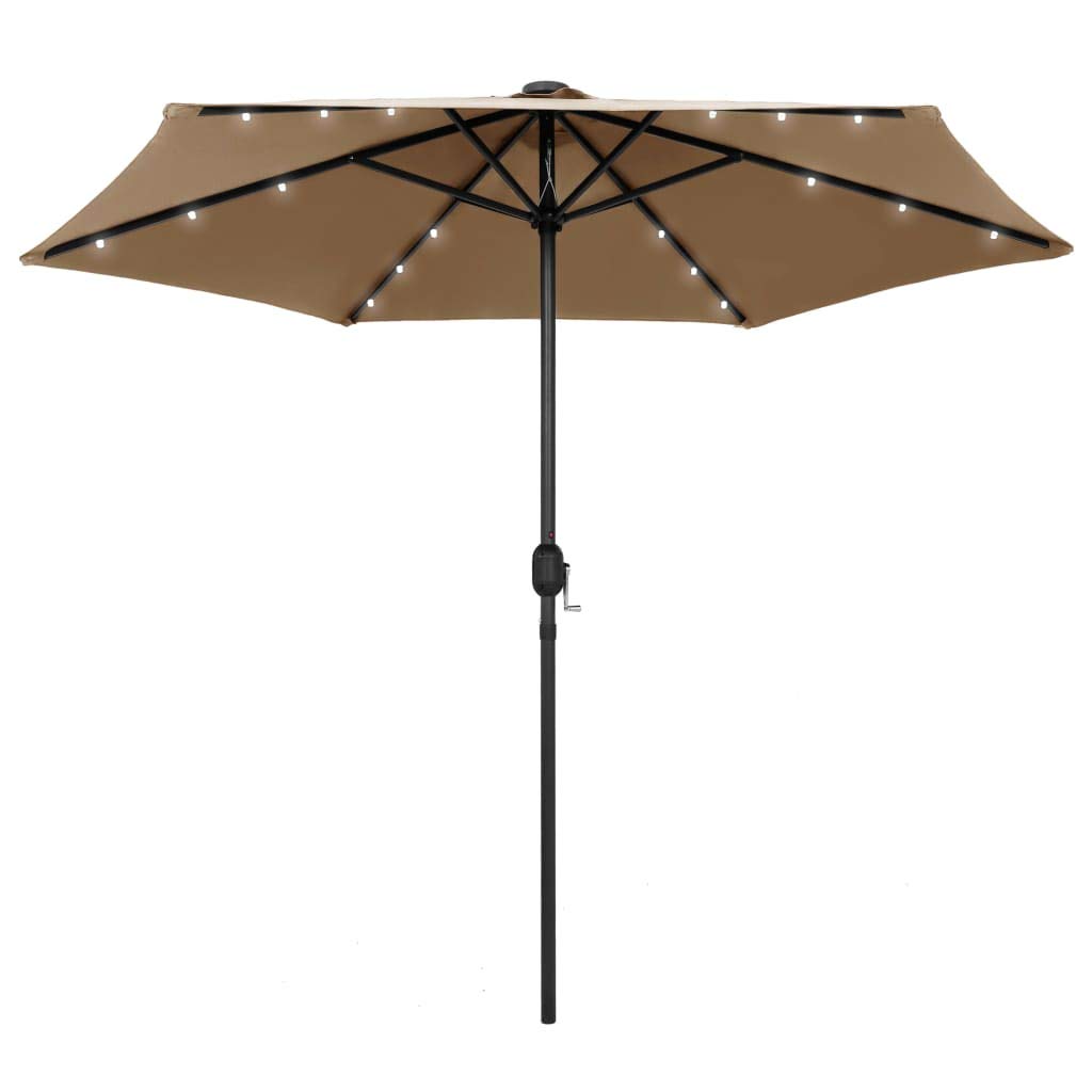 LED Solar Patio Umbrella with Aluminum Pole - 106.3