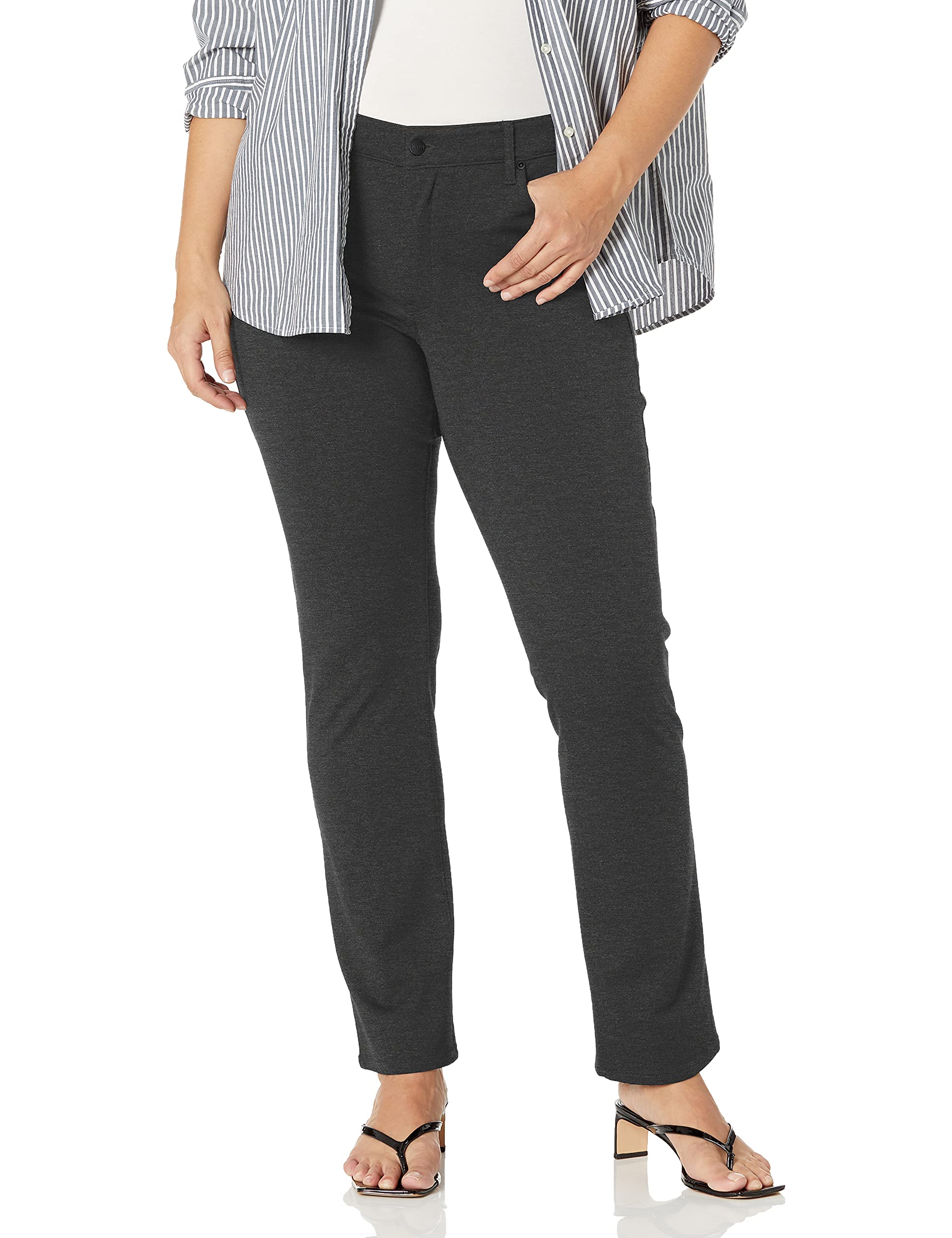 NYDJ Women's Plus Size Ponte Marilyn Straight Leg Pants - Comfortable Stretch Work Pants for Office & Business Casual Wear