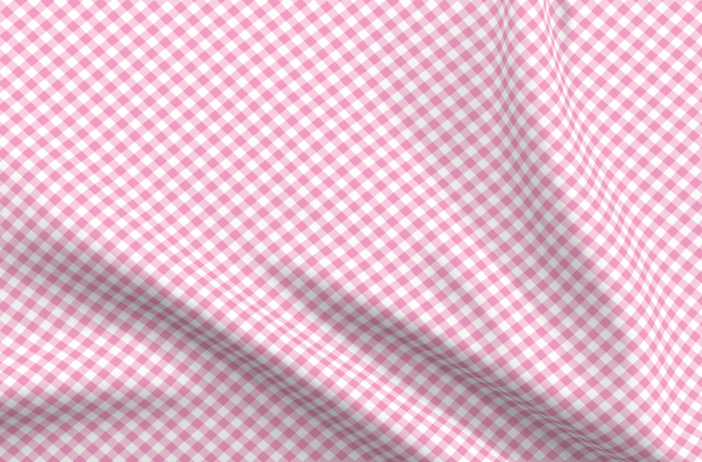 Diagonal Pink Gingham Check Fabric - Small Scale Easter Spring Printed Upholstery Velvet - Fat Quarter for Home Decor, Apparel & DIY Projects | Perfect for Curtains, Pillows, Dresses & Crafting