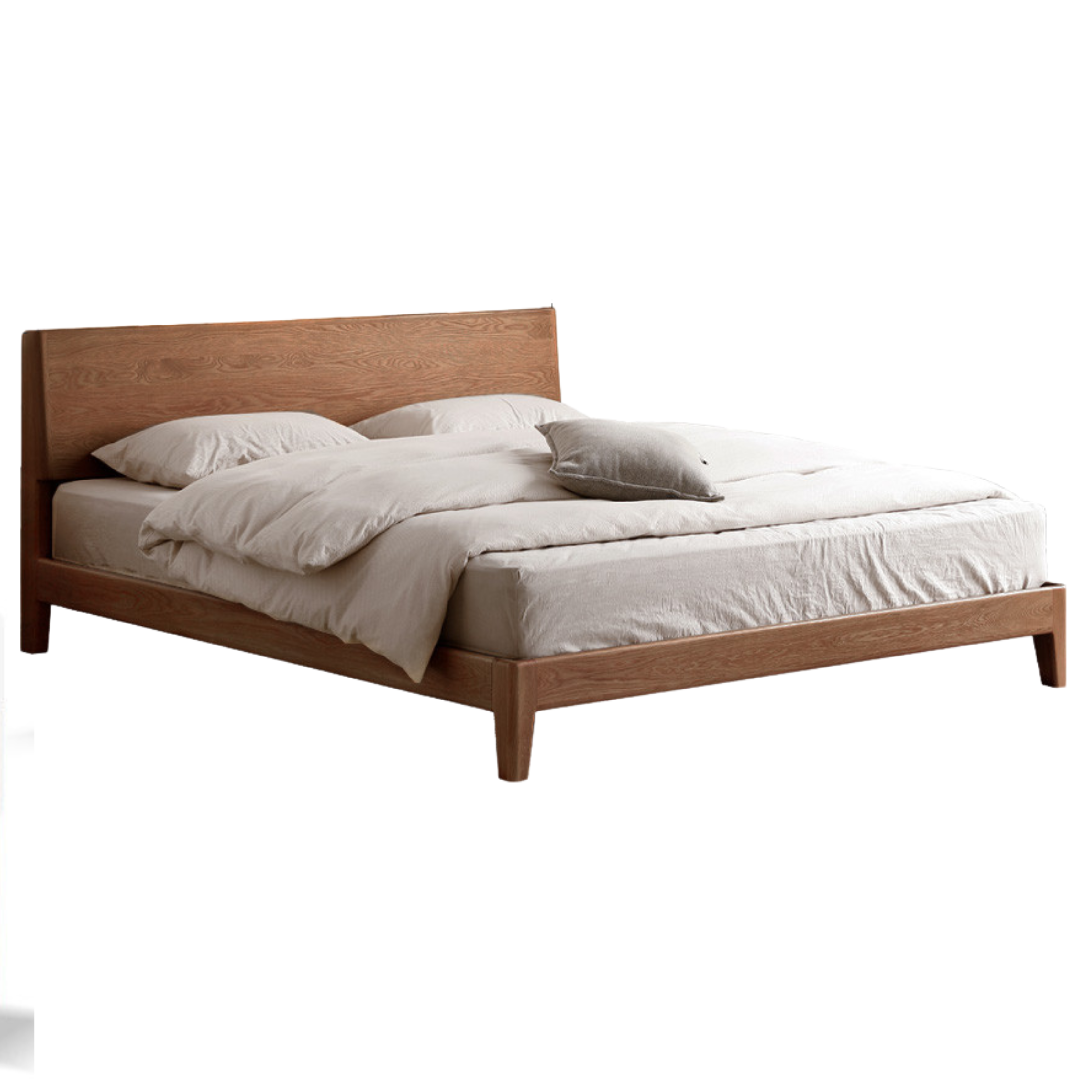 Solid Oak Wood LED Bed Frame with Built-in Lighting - Perfect for Modern Bedrooms, Guest Rooms, and Cozy Home Decor