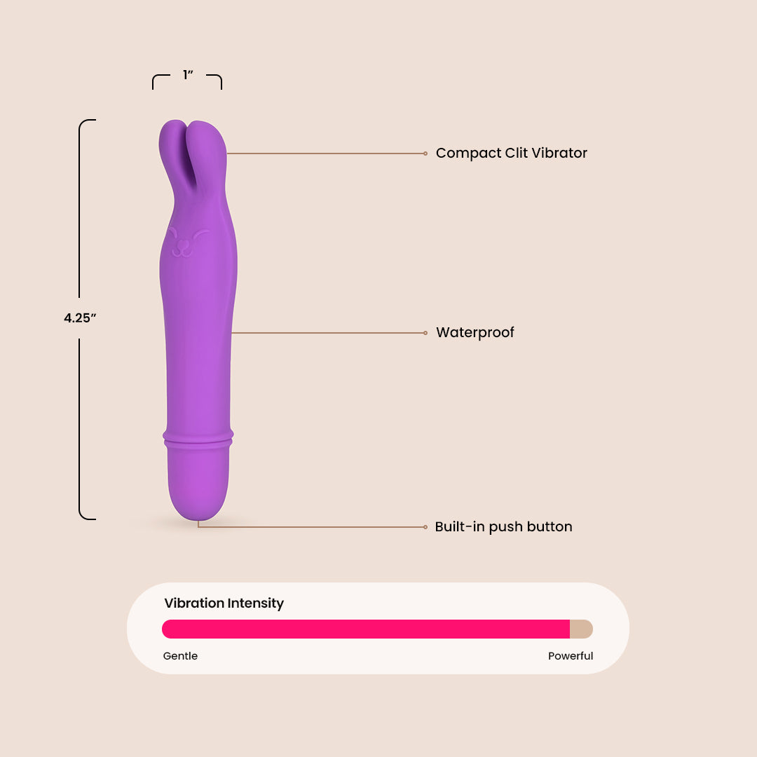 Shane's World® Bedtime Bunny - Mini Travel Vibrating Bullet for Couples | Portable & Discreet Personal Massager for Relaxation & Intimacy | Perfect for Travel, Gifts & Romantic Nights