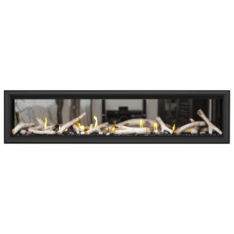 Napoleon Vector 74 See-Through Linear Direct Vent Gas Fireplace - LV74N2 | Modern Home Heating & Cozy Living Room Ambiance