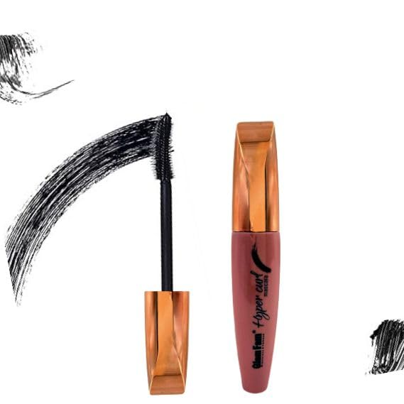 GLAMFAM Hyper Curl Xtreme Mascara - Volumizing & Lengthening Waterproof Black Mascara (5g) with Intense Jet Black Color for Dramatic Lashes | Perfect for Day to Night Wear, Special Occasions & Photography