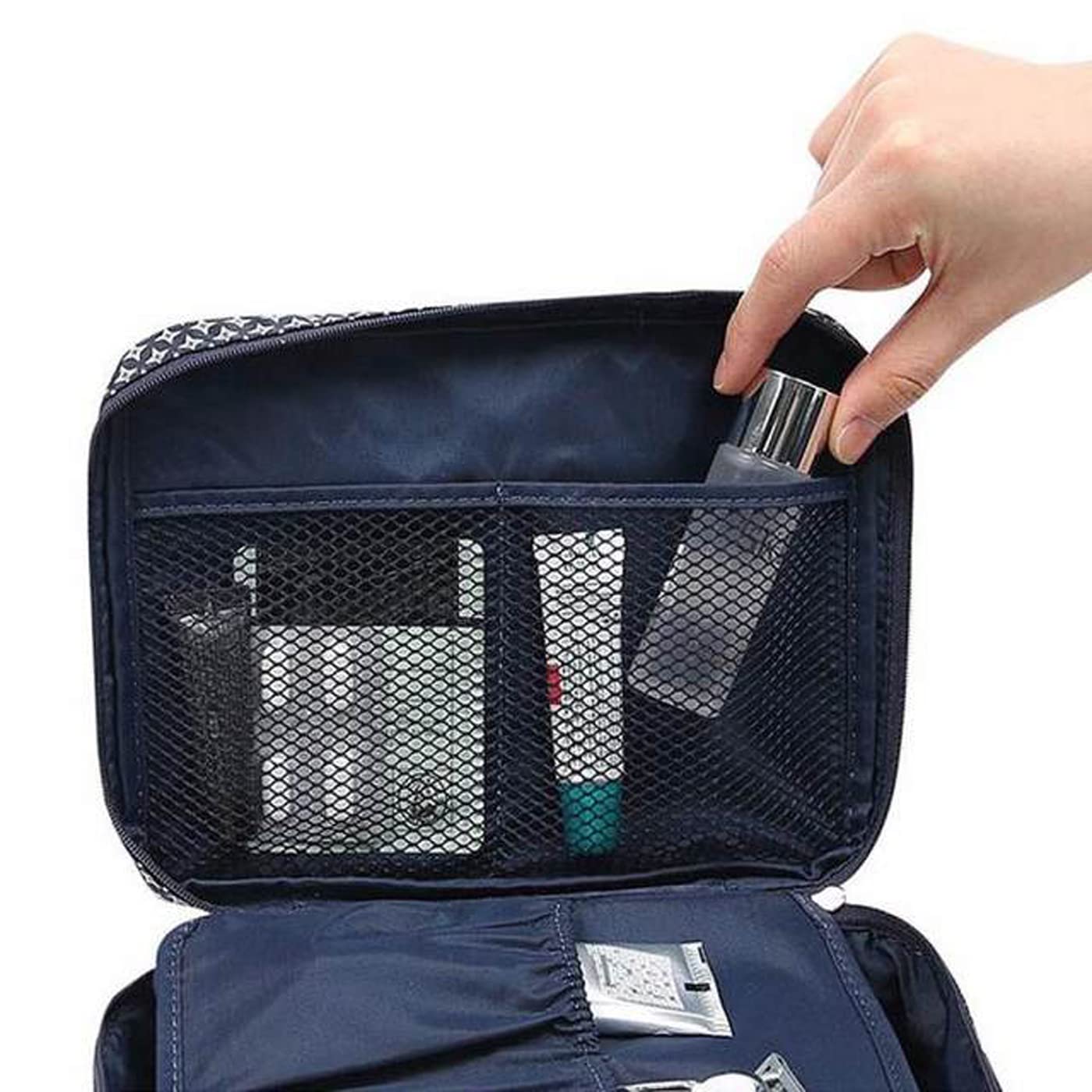 Waterproof Travel Toiletry Bag for Women - IndiRocks Cosmetic Makeup Organizer Storage Pouch (1PC, Blue) | Perfect for Travel, Gym, Camping & Daily Essentials Organization