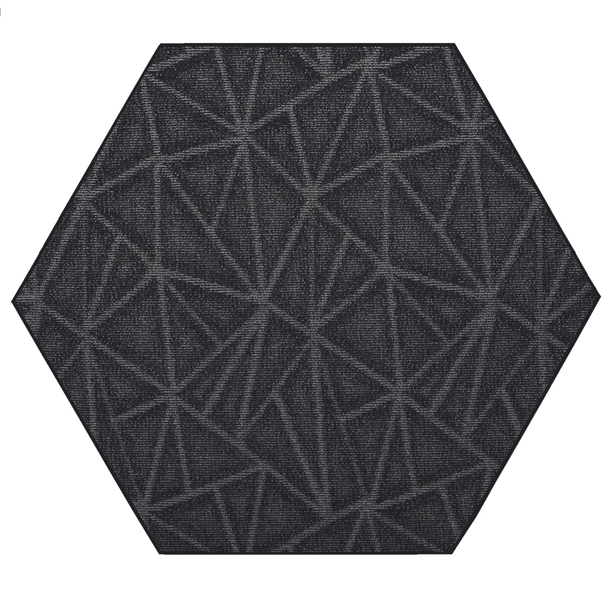 Custom Hexagon Area Rugs 7ft Dark Gray - Indoor Outdoor Ambient Carpet for Living Room, Bedroom, Patio & Deck - Waterproof & Durable Floor Mat