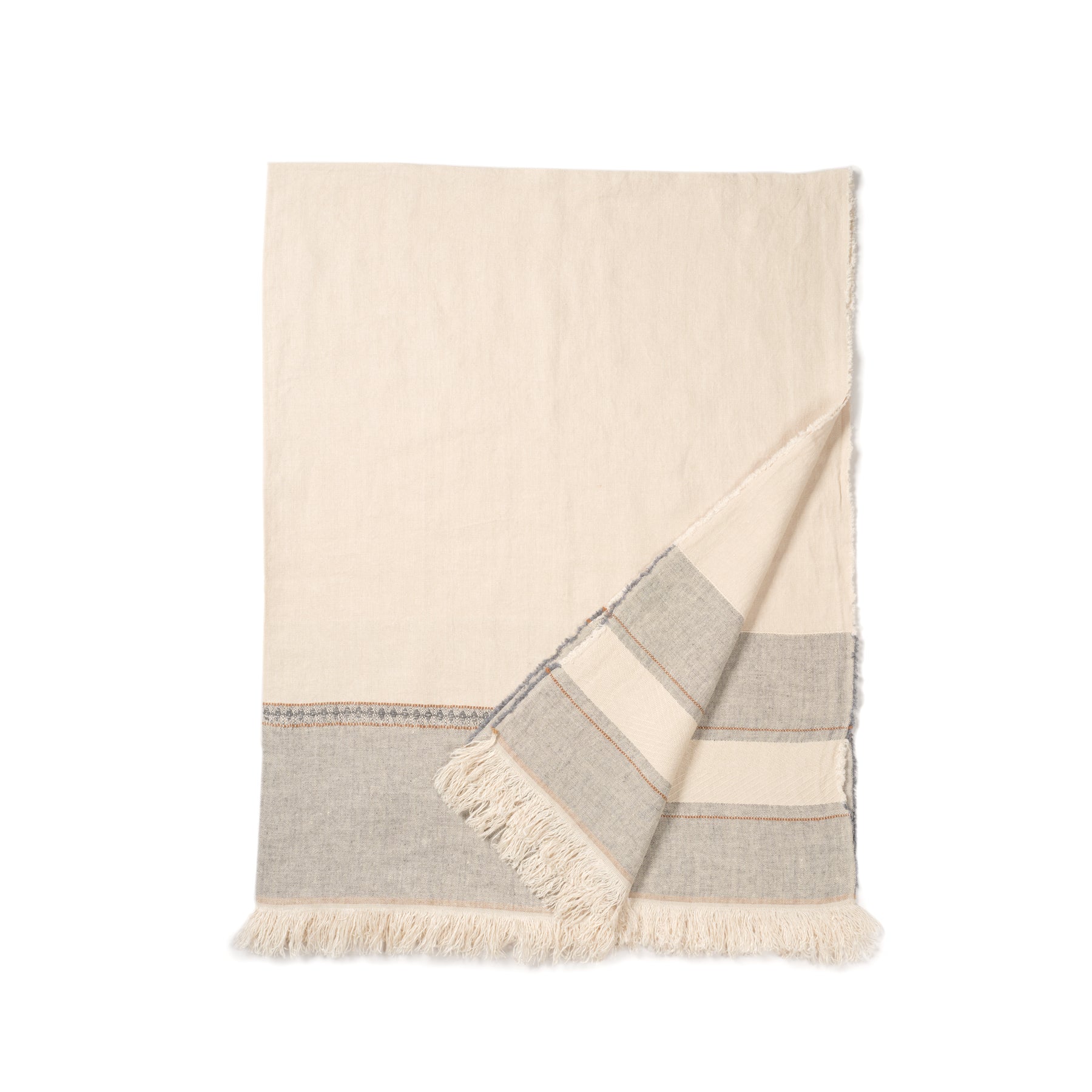 Loulida Belgian Table Throw - Elegant Linen Table Runner for Dining Room Decor, Wedding & Holiday Table Setting
