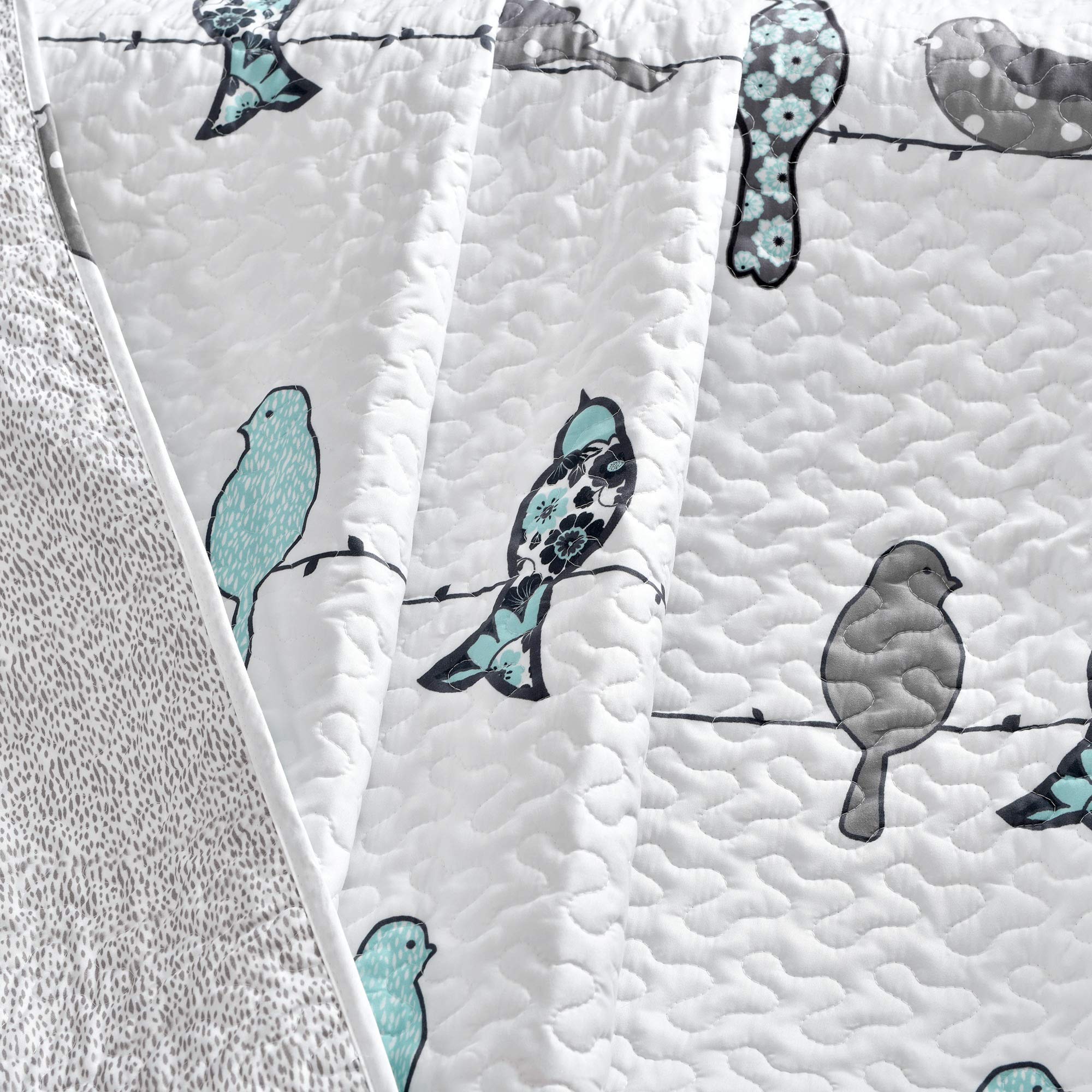 Lush Decor Blue & Gray Throw Blanket 60x50 - Cozy for Sofa & Bed