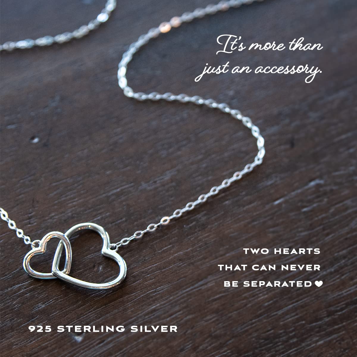 EFYTAL Mother Daughter Heart Necklace - Sterling Silver Matching Jewelry Gift for Women & Teen Girls | Birthday, Graduation, Confirmation Present | Perfect for Everyday Wear & Special Occasions