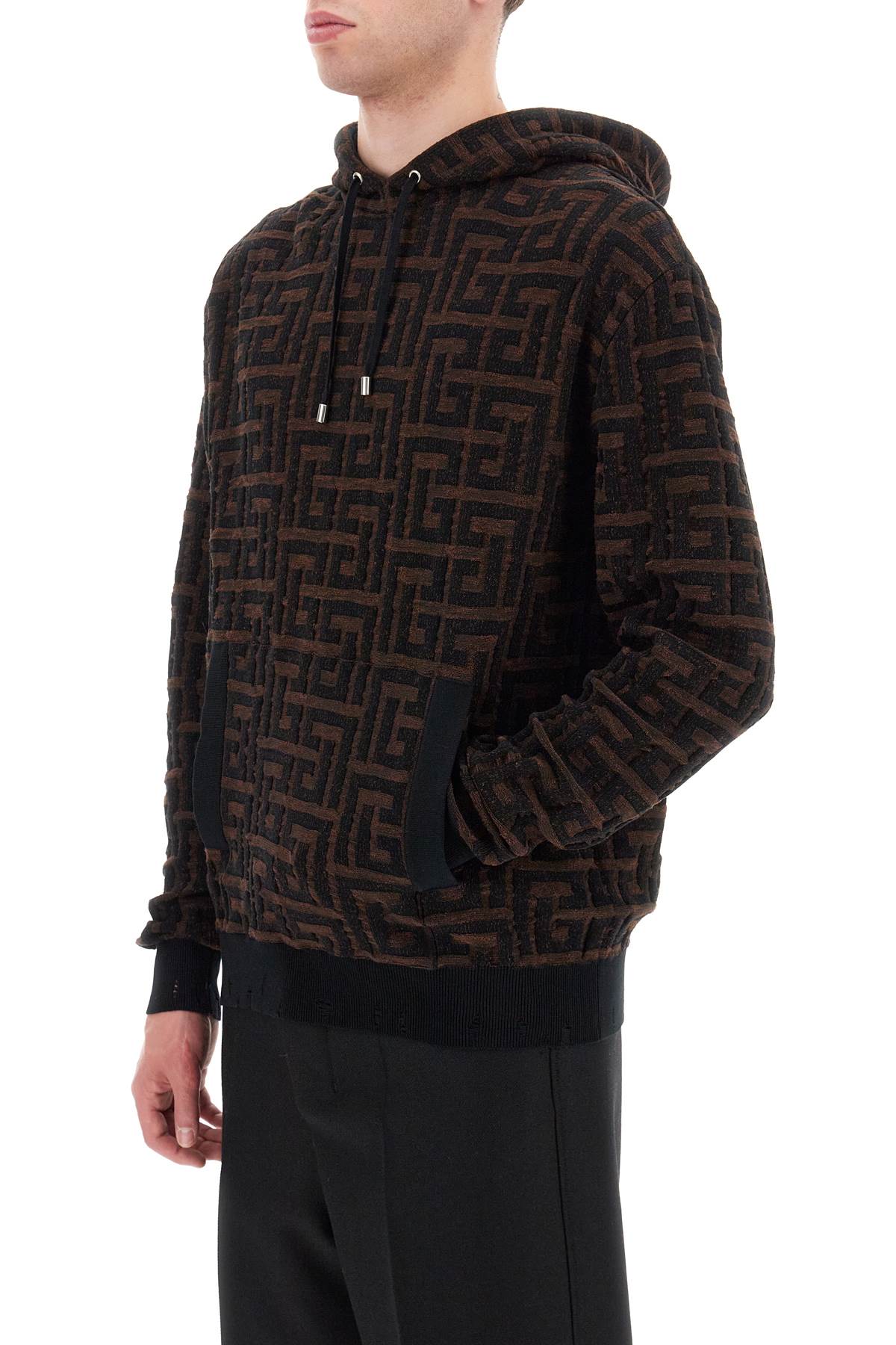 Balmain Monogram Knit Hoodie for Men & Women - Luxury Streetwear Pullover for Casual & Fashion Outfits