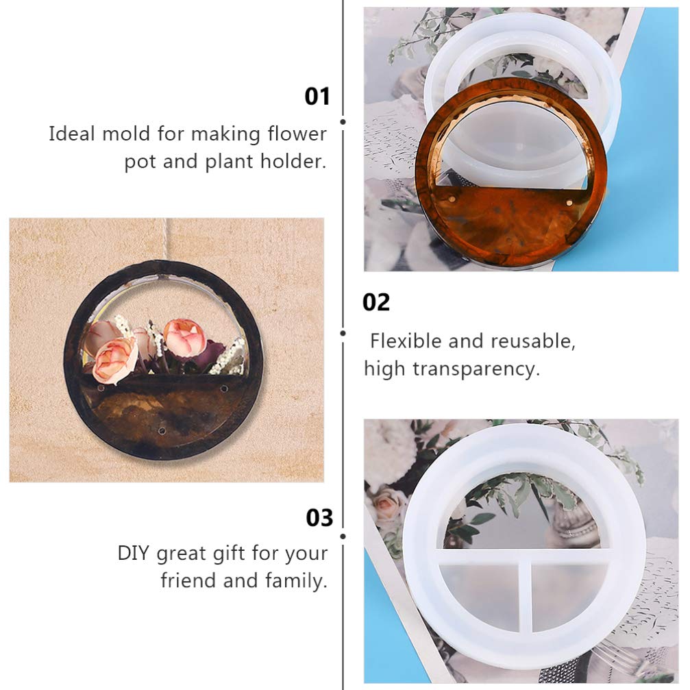 EXCEART 1-Piece Silicone Flower Pot Mold for Resin, Cement & Jewelry Making - DIY Round Coaster, Pen Holder & Wall Decor Mold - Perfect for Home Decor, Craft Projects & Gift Making