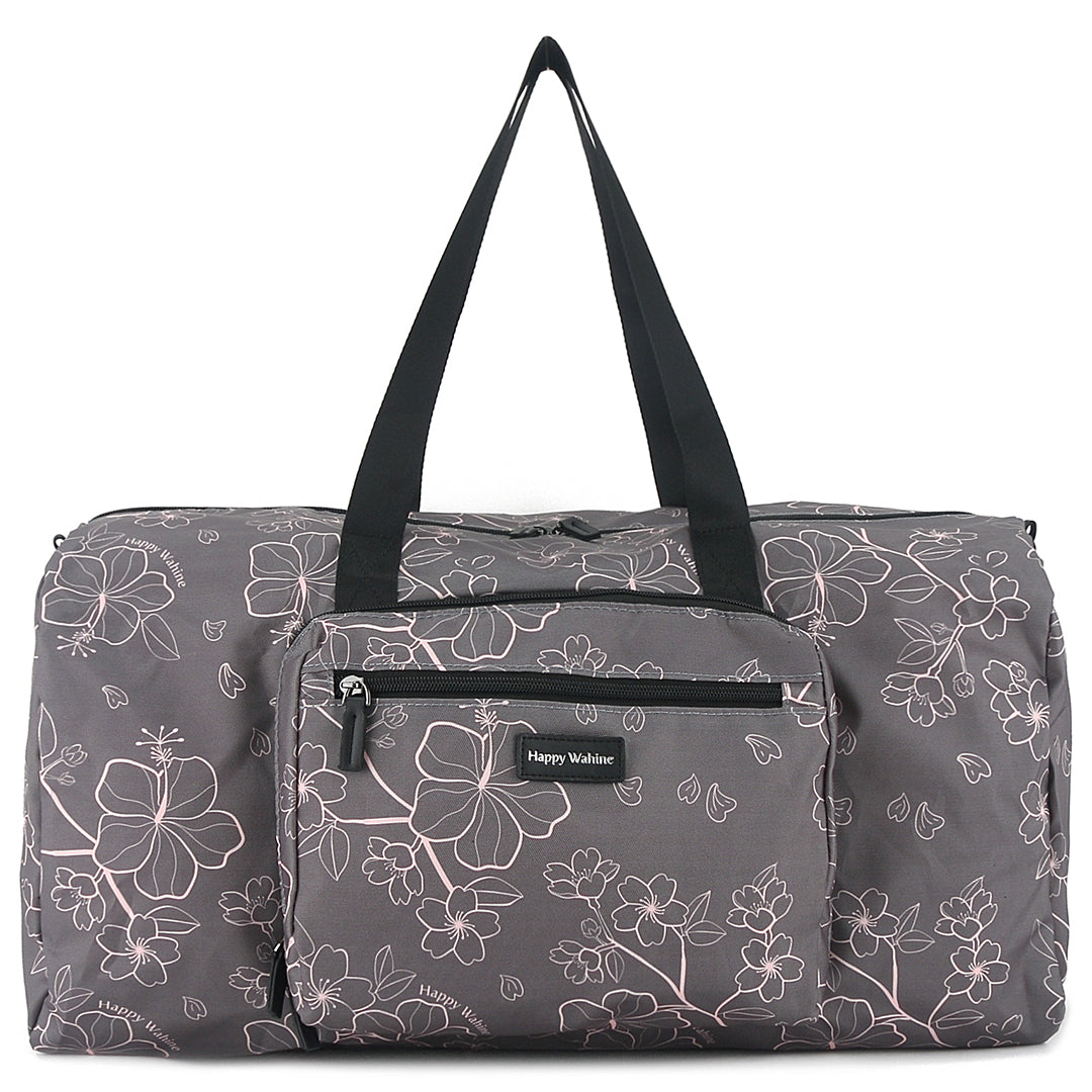 Premium Stephanie Sakura Grey Duffle Bag - Waterproof Travel Duffel for Gym, Weekend Trips & Outdoor Adventures