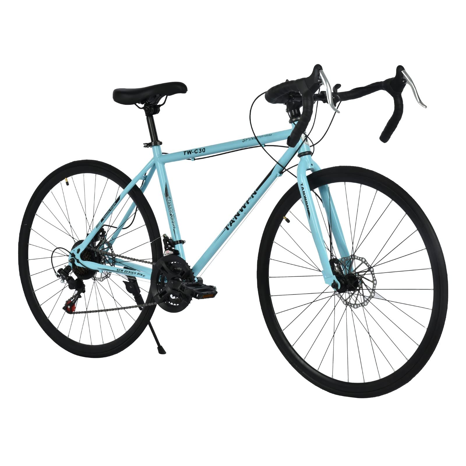 **21-Speed Road Bike for Men - 700C Lightweight Racing Bicycle with Smooth Shifting System - Perfect for Commuting, Fitness & Outdoor Cycling (Blue, One Size)**