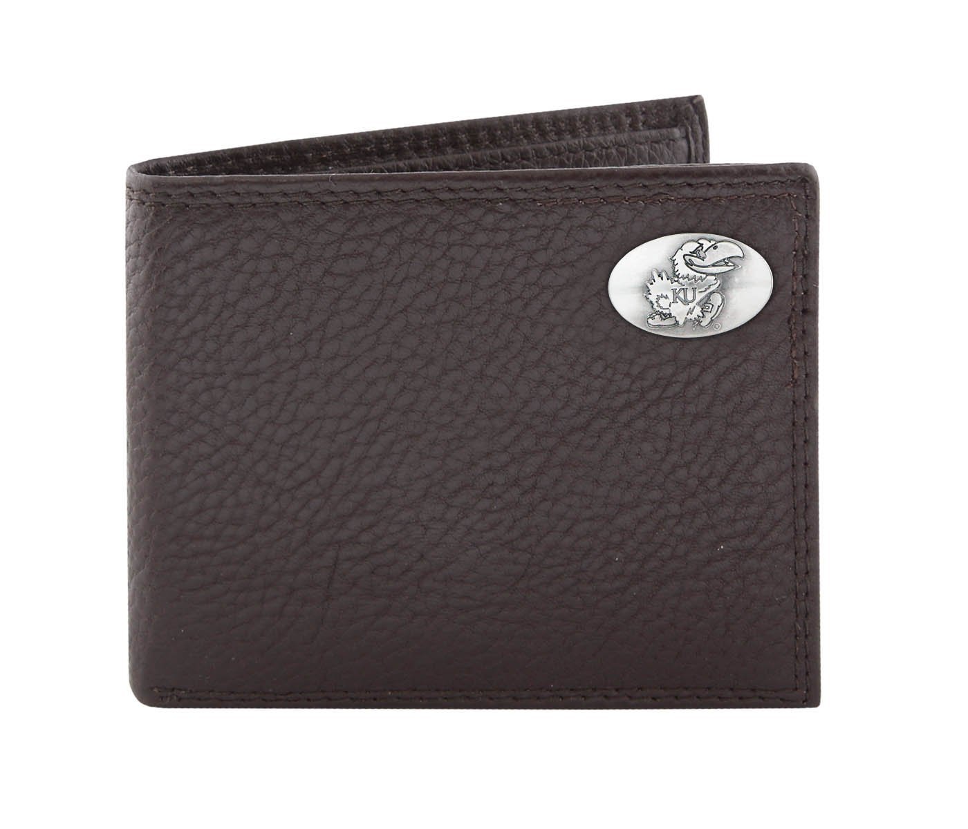 ZEP-PRO NCAA Men's Pebble Grain Leather Bifold Concho Wallet - Stylish Slim RFID Blocking Wallet for Cash & Cards | Perfect Gift for College Sports Fans, Everyday Carry & Game Day Accessories