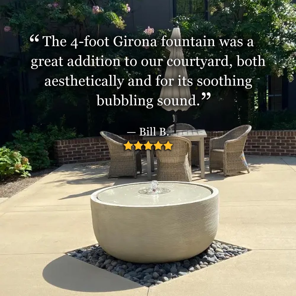Girona Fountain 4 Foot Outdoor Garden Water Feature - Elegant Campania International Design for Patio, Backyard & Landscape Decor