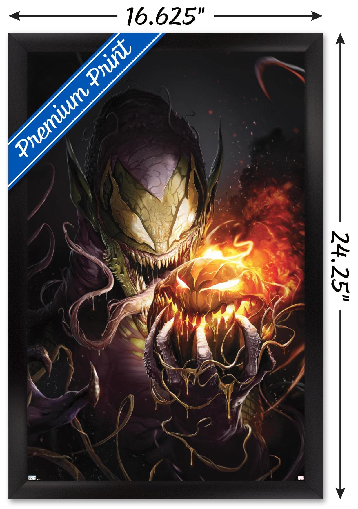 Marvel Comics Green Goblin Venom Wall Poster - The Amazing Spider-Man #32 - 22.4x14.7 Inches Black Framed - Superhero Room Decor for Bedroom, Office & Game Room