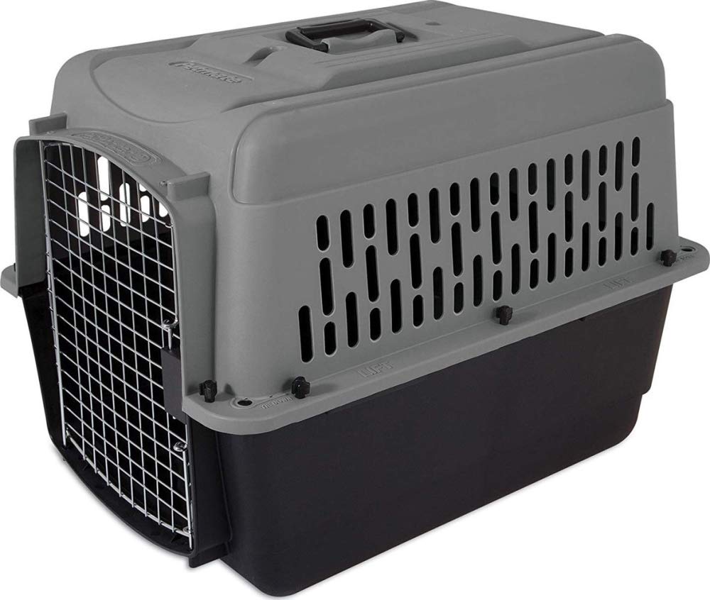 Petmate ASPEN PET Medium Breeds Cat, Chicken & Dog Kennel - Durable Travel Carrier for Small Animals - Dark Gray/Black - Made in USA - Perfect for Vet Visits, Air Travel & Home Comfort