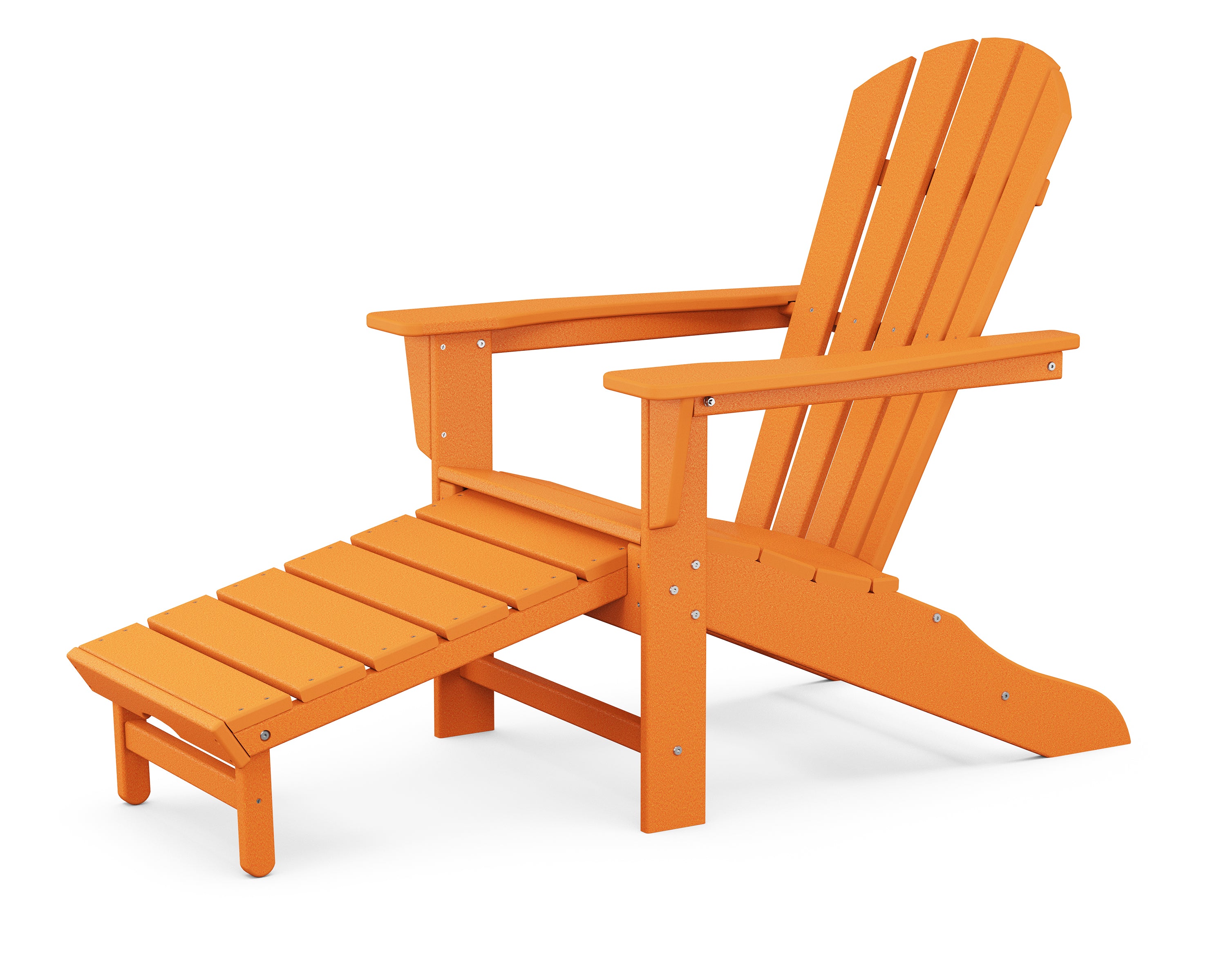 **POLYWOOD Palm Coast Ultimate Adirondack Chair with Hideaway Ottoman - Durable Outdoor Furniture for Patio, Poolside & Garden Relaxation**