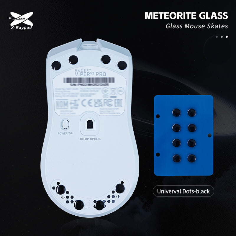 X Raypad Meteorite Glass Mouse Skates - Universal Dots for Gaming Mice | Smooth Gliding Precision for Esports & FPS Gaming