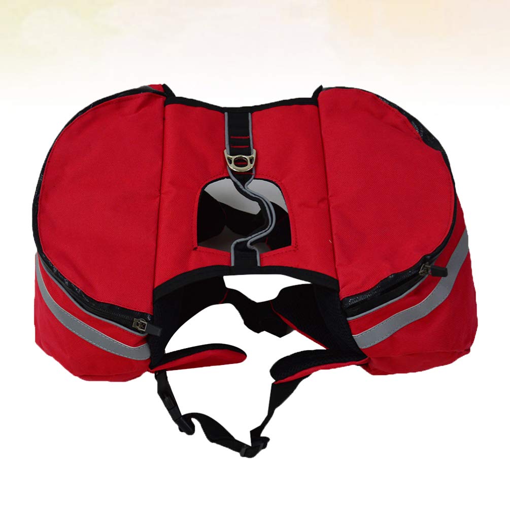 **Balacoo Travel Backpack for Dogs - Hiking Saddle Bag Pet Carrier with Pockets, Outdoor Camping Vest for Small & Medium Dogs (Red, Size) - Perfect for Hiking, Camping & Outdoor Adventures**