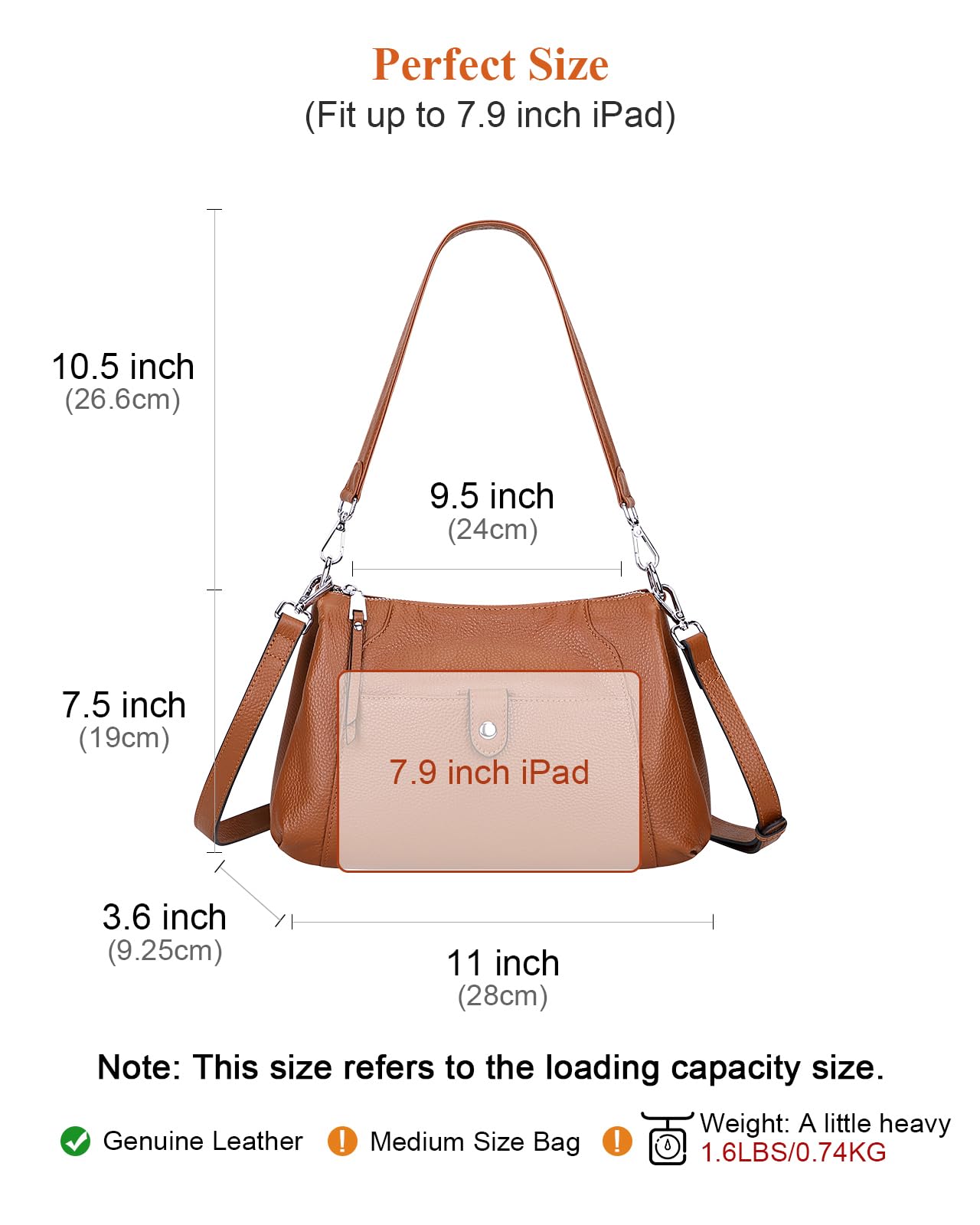 Genuine Leather Hobo Crossbody Bag for Women - Stylish Shoulder Purse for Daily Use