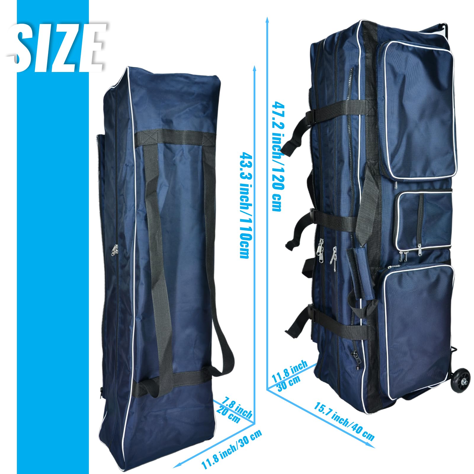 Competition Rolling Fencing Bag with Wheels & High-Top Weapon Storage - Durable Draw-bar Design for Easy Transport - Perfect for Tournaments, Practice & Equipment Organization