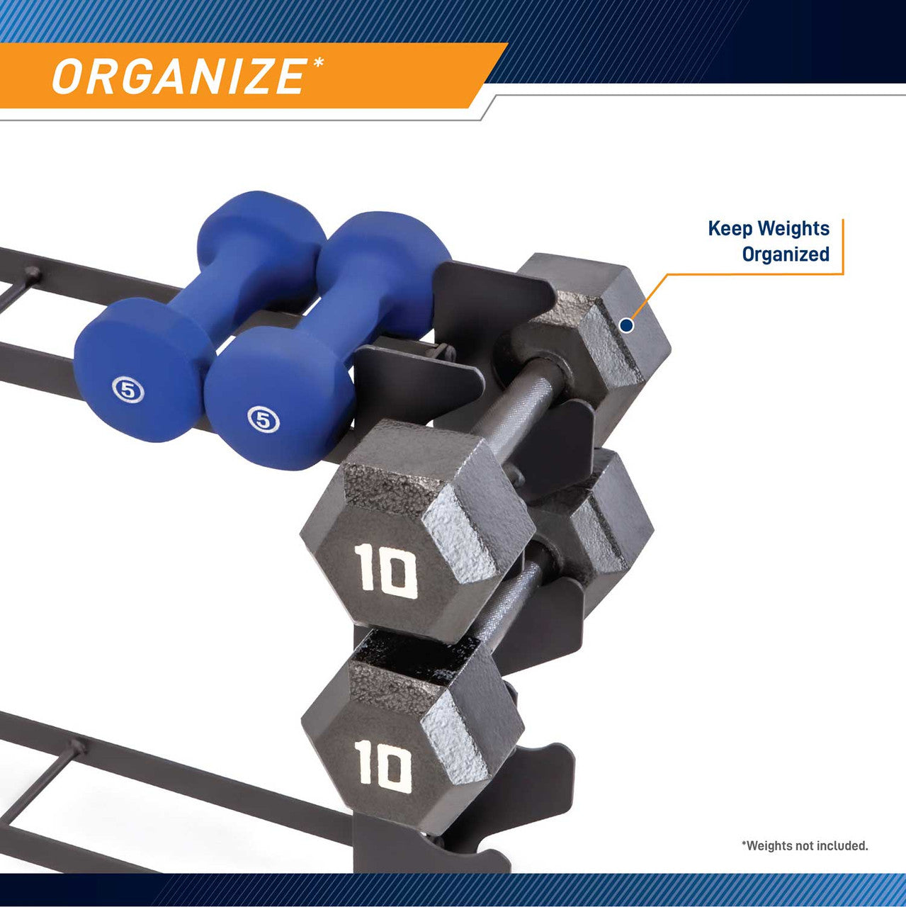 Marcy DBR 56 Compact Dumbbell Rack - Space-Saving Home Gym Storage for Weights & Fitness Equipment | Perfect for Home Workouts & Garage Gyms