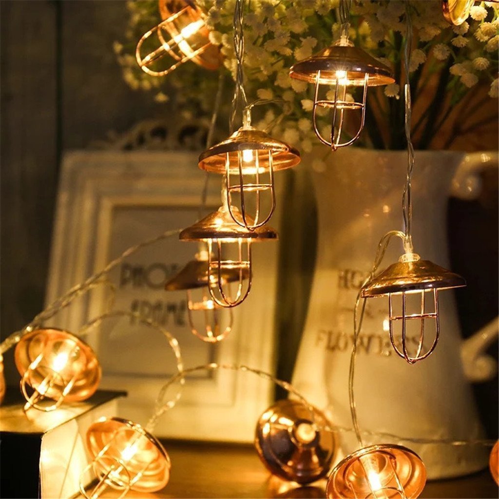 Vintage LED String Lights - 20 Warm White Lanterns for Home, Patio, Wedding
