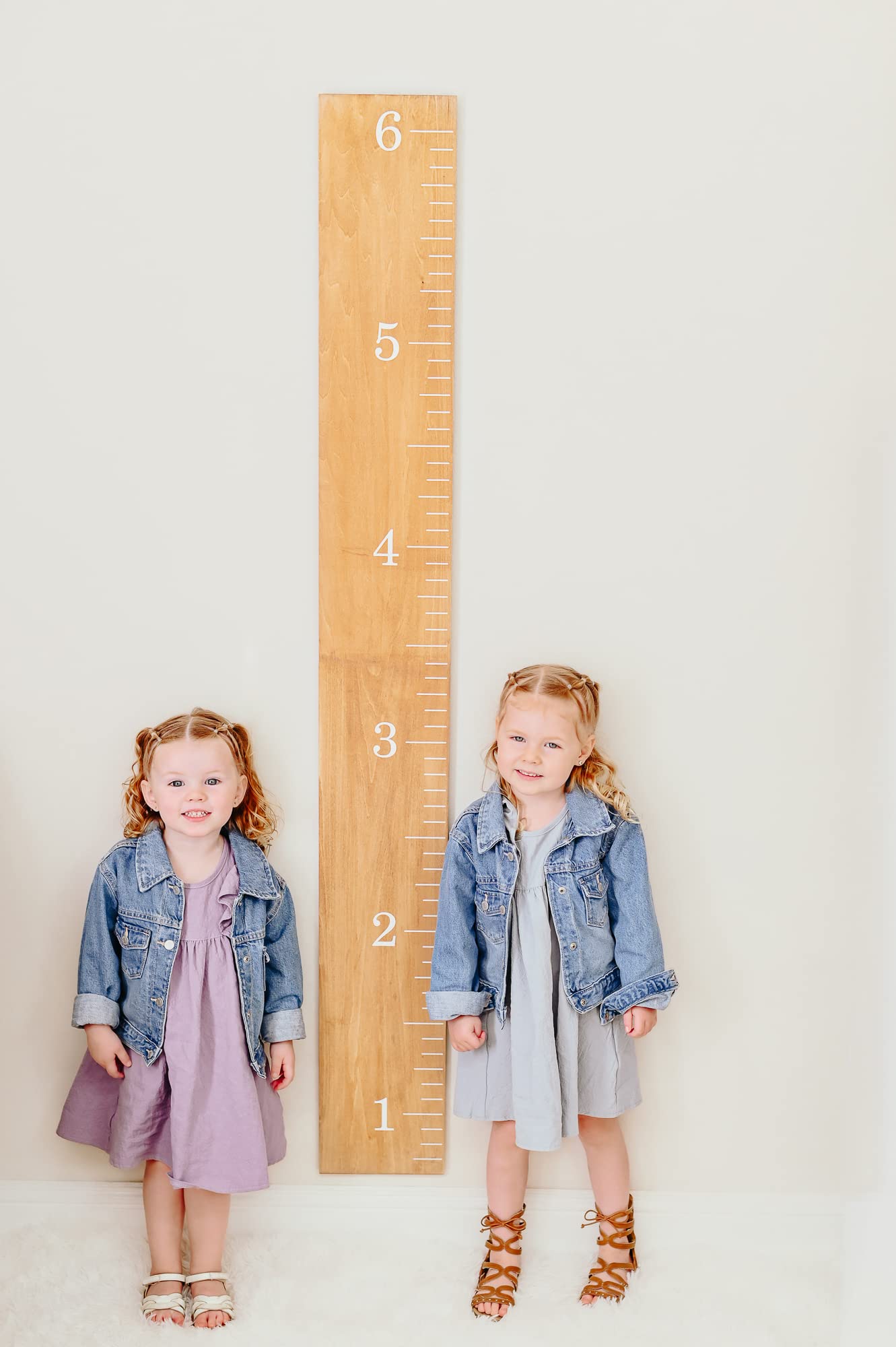 Kids Growth Chart - Real Wood Height Measurement for Children | Minimalist Wall Mounted Growth Tracker | Easy to Hang Natural Wood Growth Ruler for Nursery, Bedroom & Playroom Decor