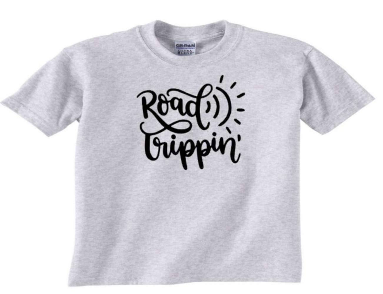 Jenuine Crafts Road Trippin' Travel Wanderlust Kids T-Shirt - Comfortable Cotton Tee for Boys & Girls - Perfect for Family Vacations, Road Trips & Outdoor Adventures