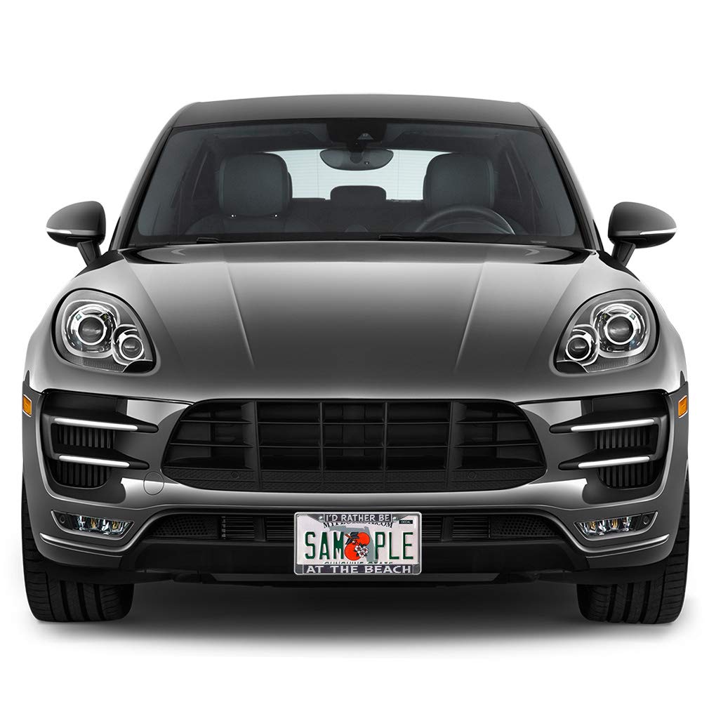 High-Quality Weatherproof Metal License Plate Frame - 'I'd Rather Be at The Beach' Design - Black Solid Insert with 2 Holes - Durable Car Accessory for Beach Lovers & Summer Road Trips