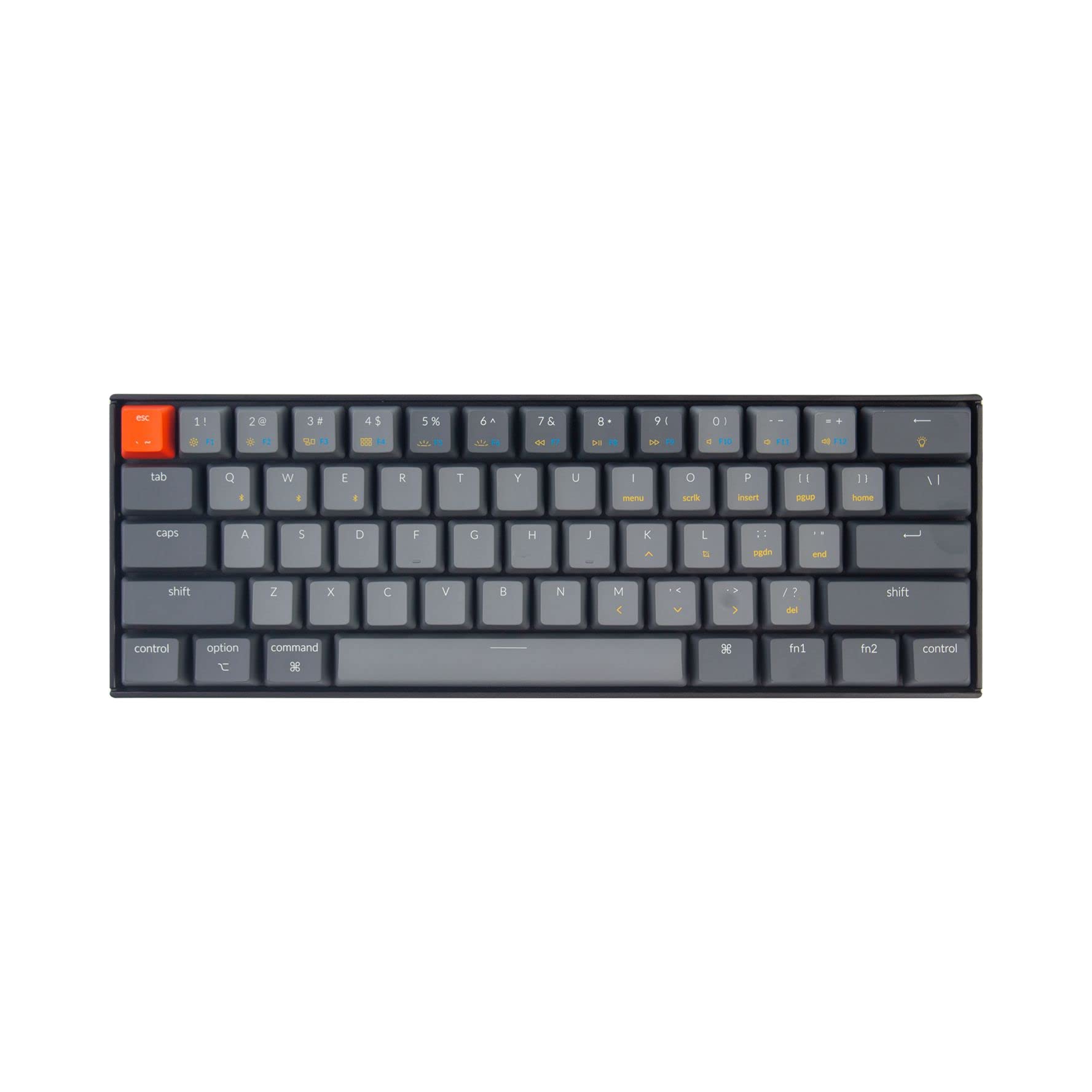 Keychron K12 60% Compact Mechanical Keyboard - Hot-Swappable Bluetooth/Wired Optical Mint Switch, 61 Keys White LED Backlit for Mac & Windows - Perfect for Office Work, Gaming & Programming
