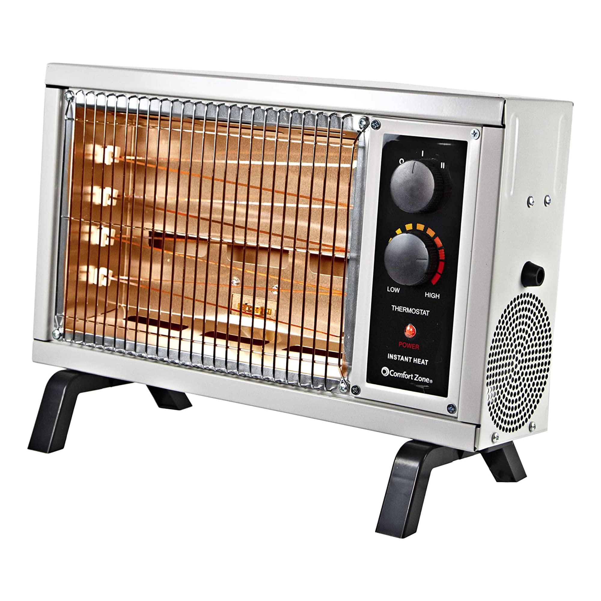 1500W Portable Electric Space Heater with Adjustable Thermostat - Indoor Radiant Heater for Home, Office & Patio - Covers Up to 1000 Sq.Ft (White) - Perfect for Winter Warmth & Energy-Efficient Heating