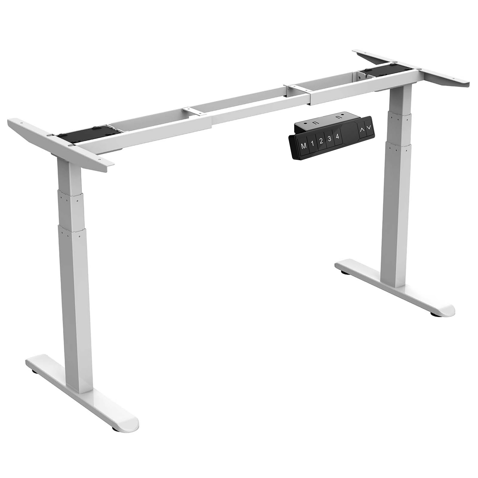 AIMEZO Dual Motor Electric Height Adjustable Standing Desk Frame - Ergonomic Sit Stand Desk for Home Office, DIY Computer Workstation (White) | Perfect for Remote Work, Gaming Setup & Study Space