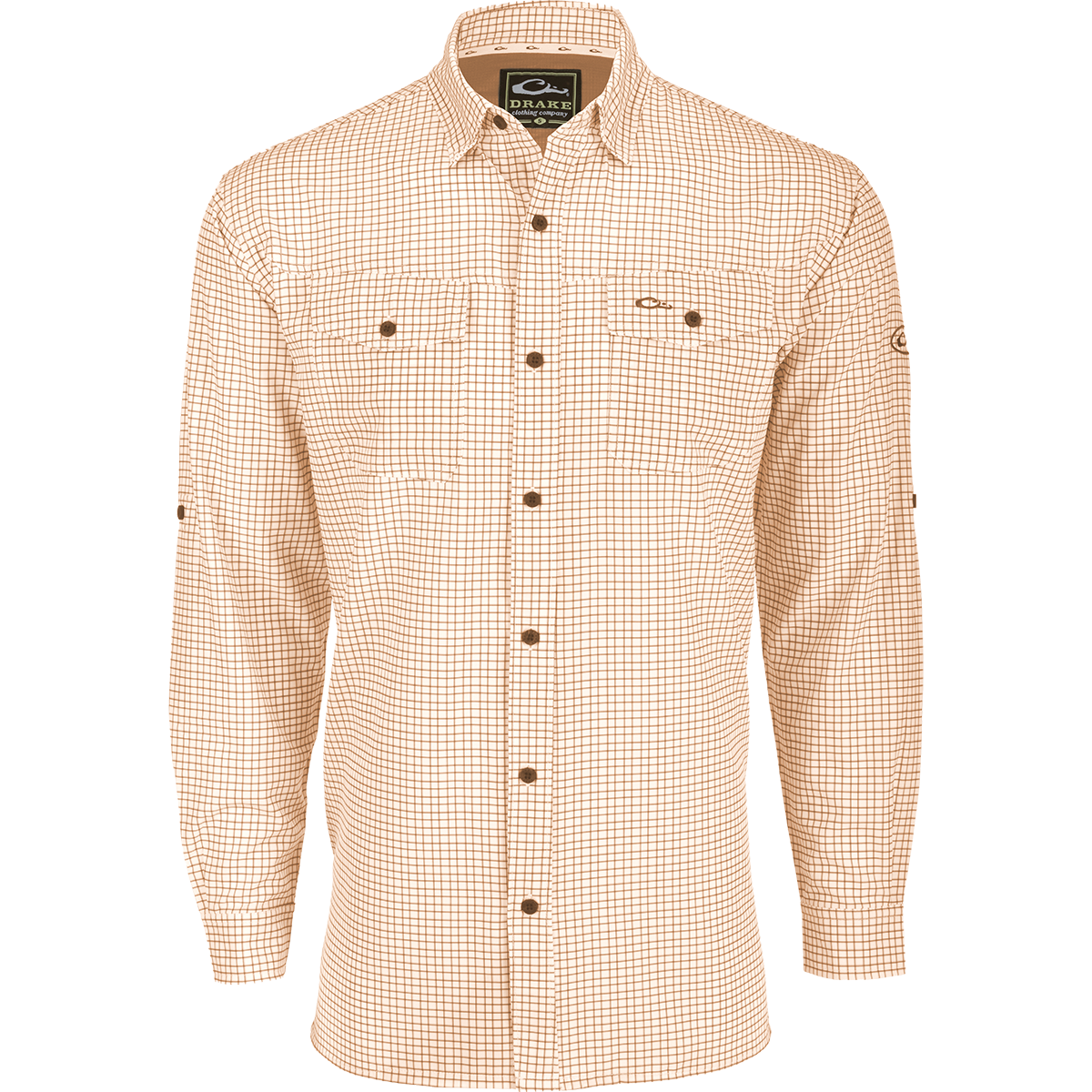 Men's Travel Mini Grid Long Sleeve Shirt - Lightweight Quick-Dry Wrinkle-Resistant Button Up for Outdoor Hiking Camping Business Casual Wear