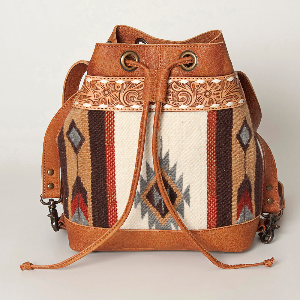 **Genuine Leather Western Handbag for Women - American Darling Hand-Tooled Saddle Blanket Design - Perfect for Cowgirl Style, Rodeo Events & Everyday Use**