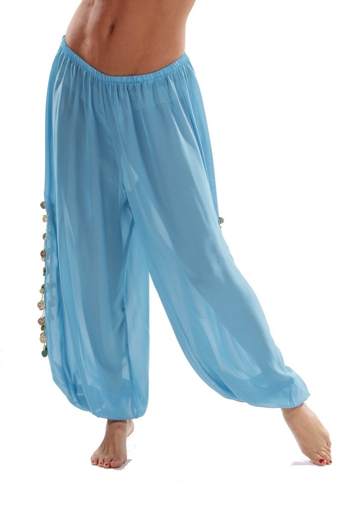 Bellydancer Chiffon Harem Pants with Side Slits - Comfortable & Flowy Dance Pants for Women | Perfect for Belly Dancing, Yoga, and Festival Wear