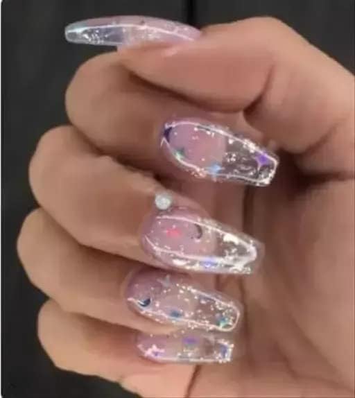 Gold Max 100 Pcs Clear Transparent Fake Nails with 2 Pack Strong Nail Glue - Perfect for DIY Manicure, Home Salon & Party Nail Art