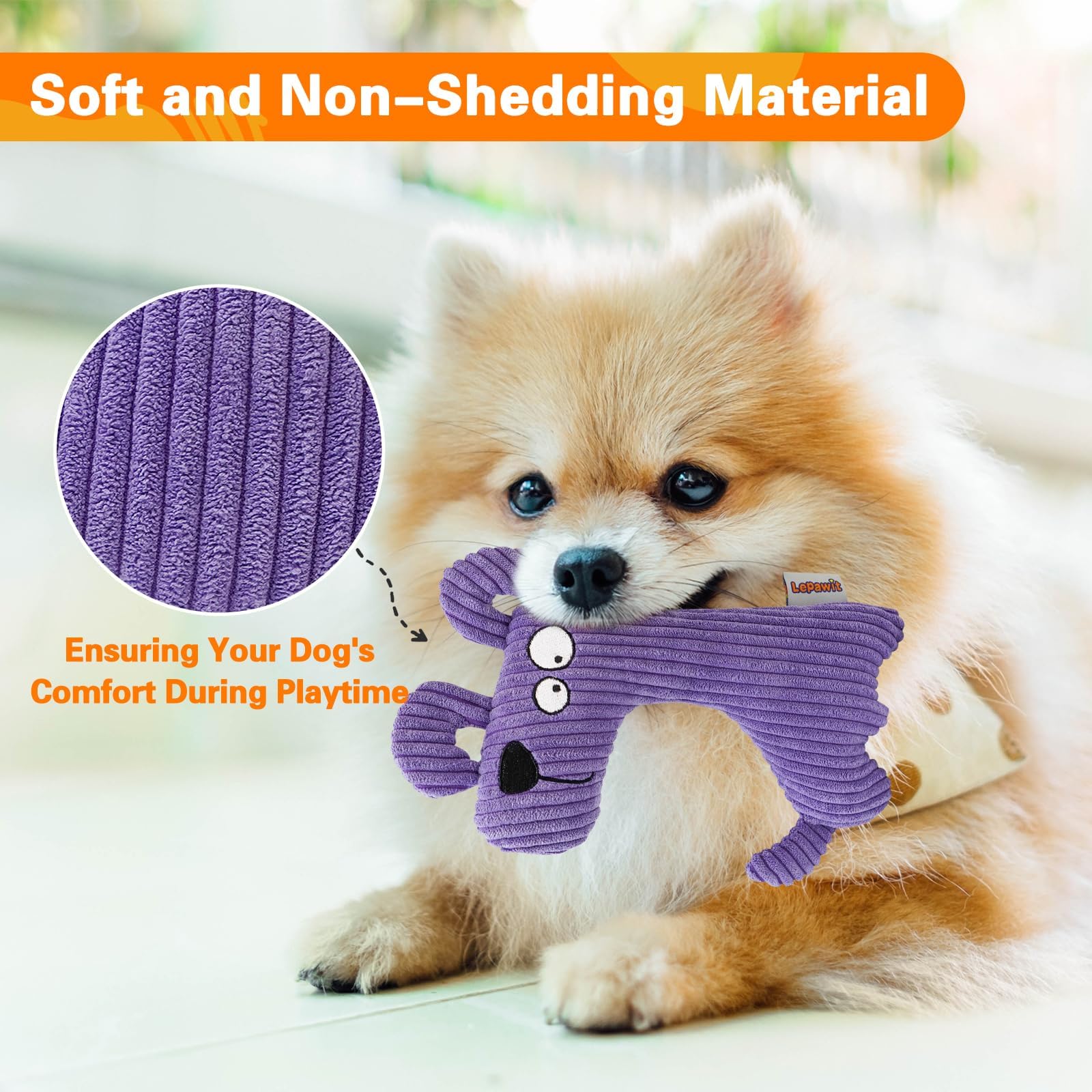 Durable Squeaky Dog Toys for Small & Medium Dogs - Soft Plush Interactive Chew Toys with Non-Shedding Material - Perfect for Indoor Play, Training & Bonding with Your Pet