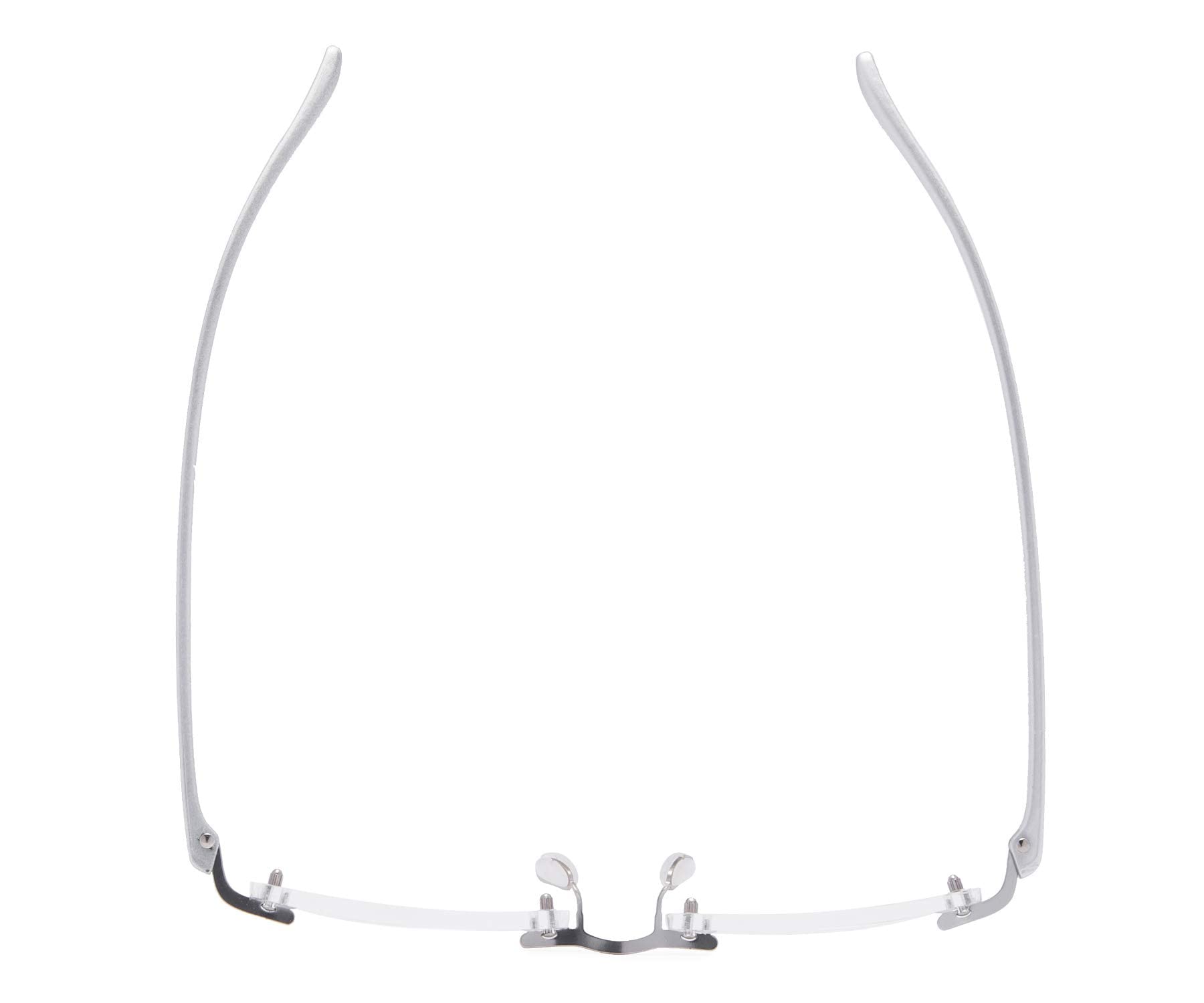BLUELESS Rimless Reading Glasses for Men & Women - Lightweight Small Frame Readers with Spring Hinges (Silver) - Perfect for Reading Books, Using Smartphones & Working on Computers