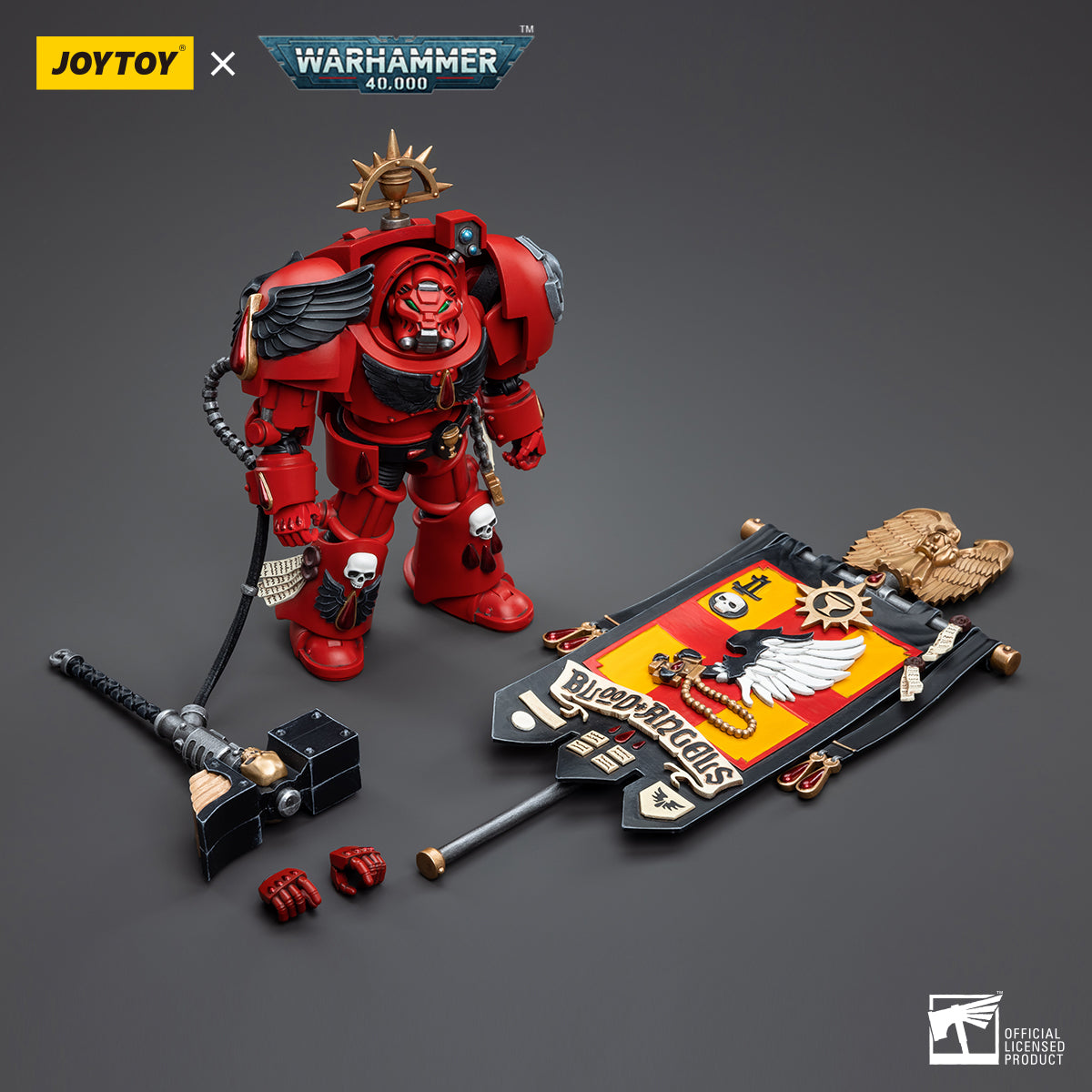 1/18 JOYTOY Warhammer 40K Blood Angels Assault Terminators Action Figure Set (3pcs) - Highly Detailed Collectible Miniatures for Tabletop Gaming & Display