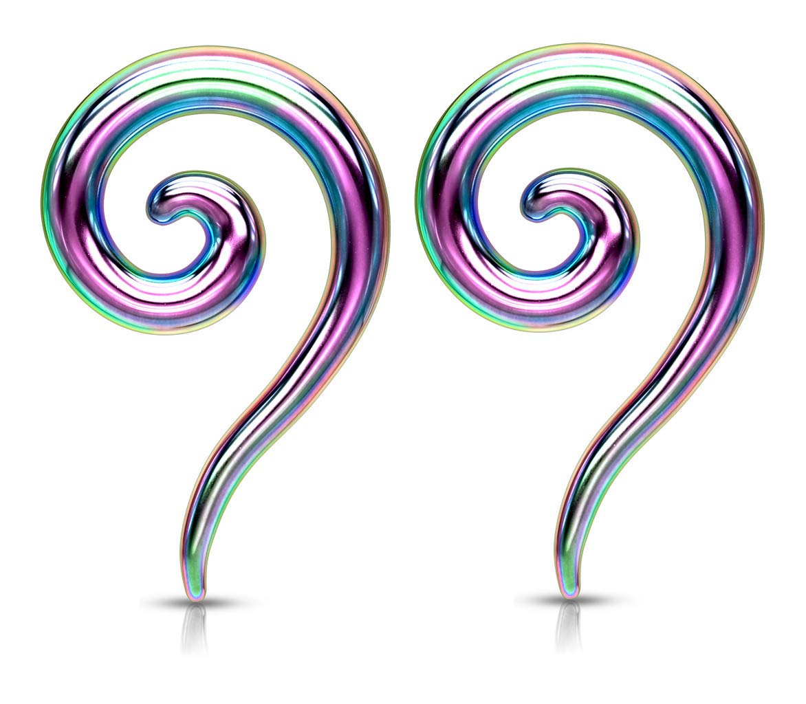 Rainbow Steel Ear Plugs & Tunnels Set (0g-8g) - Tapers, Pinchers, Horseshoes, Gauges & Hangers for Stretching & Septum Jewelry - Perfect for Body Piercing Enthusiasts & Alternative Fashion Lovers