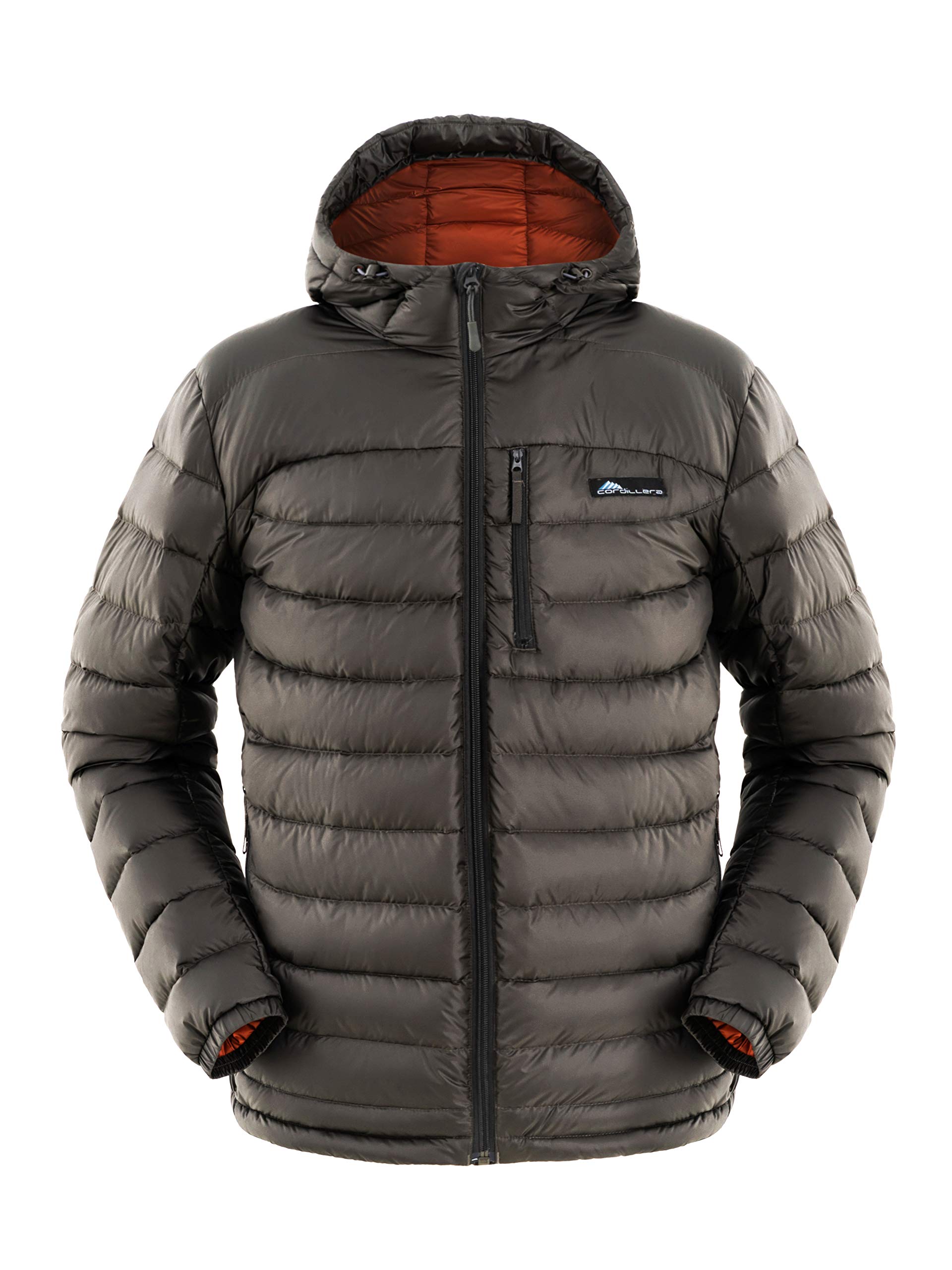 Cordillera Men's Down Hoody Jacket - Lightweight Warm Winter Coat with Hood, Water-Resistant Outdoor Puffer Jacket for Hiking, Camping & Cold Weather