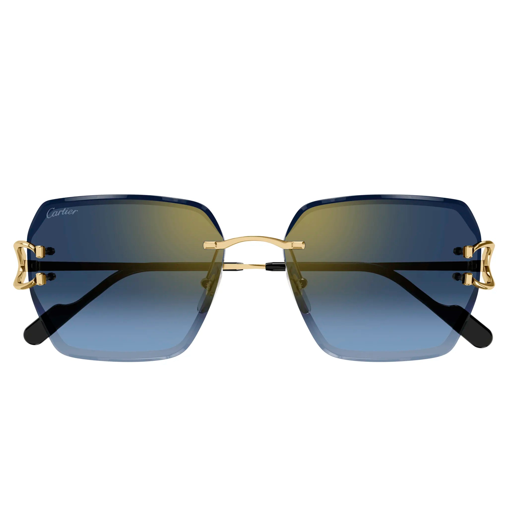 Cartier CT0466S 002 Gold & Blue Aviator Sunglasses for Men & Women - Luxury Designer Shades for Driving, Travel & Outdoor Fashion
